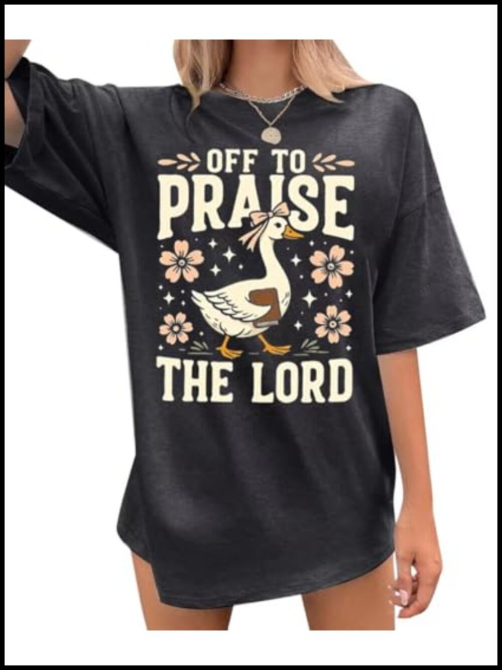 Oversized Christian Faith Graphic Tee Crew Neck Short Sleeve Cotton